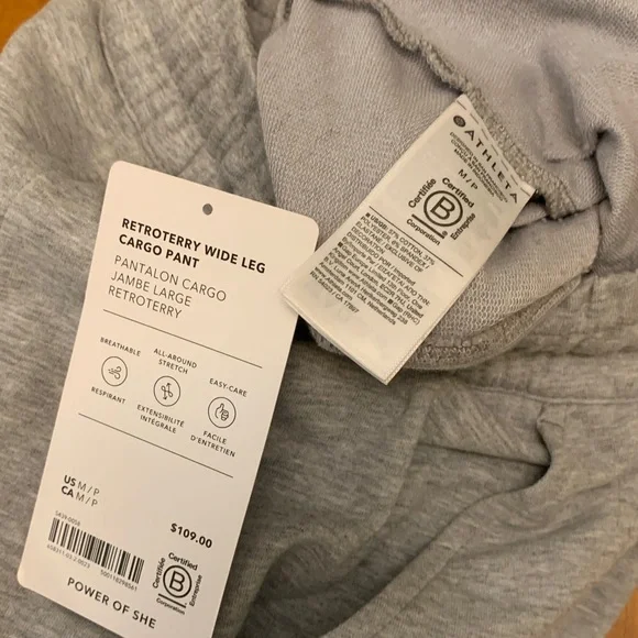 Retroterry Gray High Rise Wide Leg Cargo Pant. Petite Medium - Picture 8 of 9